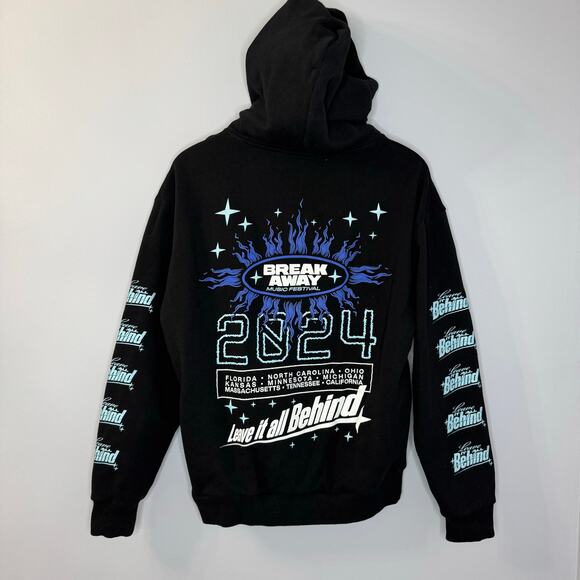 Break Away Musical Festival 2024 Black Hoodie Leave it All Behind Sz M - Picture 7 of 10